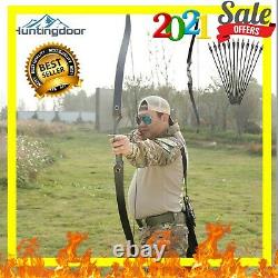 60'' Archery Takedown Longbow 30-60lbs Wooden Bow Riser Right Left Hand Hunting