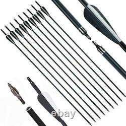 60 Archery Takedown Longbow Set 25-60lbs Hunting Bow RH + 12X Carbon Arrows