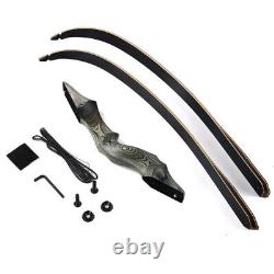 60 Archery Takedown Recurve Bow 25-50lbs Wood Riser&Bow Hunting Accessories Set