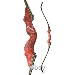60'' Archery Takedown Recurve Bow 30-60lbs Wooden Bow Riser Target Hunting RH LH