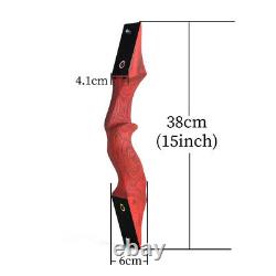 60 Archery Takedown Recurve Bow Red Riser Handle 20-60lbs Target Hunting Shoot