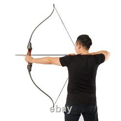 60 Archery Wooden Riser Hunting Takedown Recurve Bow and Arrow, Quiver Set