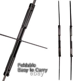 60 Black Folding Recurve Bow Takedown Longbow Hunting Training Archery Practice