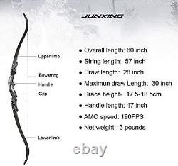60 ILF Archery Recurve Bow Set 30-60lb 17'' Bow Riser Aluminum American Hunting