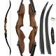 60'' ILF Recurve Bow Takedown Wooden Riser 30-60lbs Limbs Archery Hunting Target