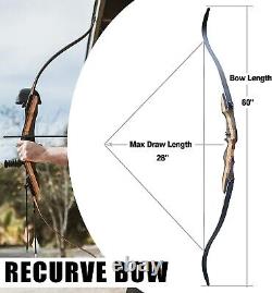 60 Maplewood Takedown Recurve Bow & arrow Set 60lb Archery Target Hunting Shoot