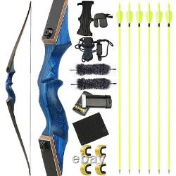 60 Recurve Bow Arrow Set Takedown Wooden 20-60lbs Limb American Archery Hunting