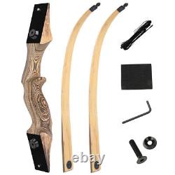 60 Recurve Bow Arrows Set Archery 20-60lbs Bamboo Core Limbs Shooting Hunting