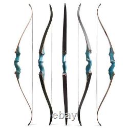 60 Recurve Bow Takedown Wooden Archery Shooting Hunt 20-60lbs Bamboo Core Limbs