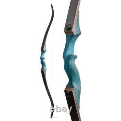 60 Recurve Bow Takedown Wooden Archery Shooting Hunt 20-60lbs Bamboo Core Limbs