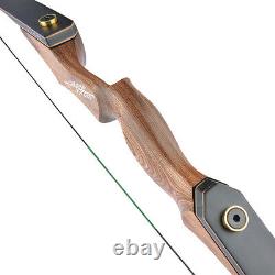 60'' Takedown Recurve Bow 20-60lbs Wooden Bow Riser Right Hand Archery Hunting