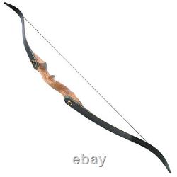 60'' Takedown Recurve Bow 20-60lbs Wooden Bow Riser Right Hand Archery Hunting