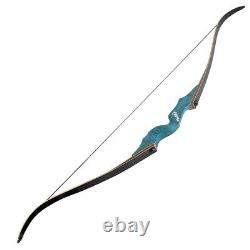 60 Takedown Recurve Bow 20-60lbs Wooden Longbow Archery Hunting Black Hunter