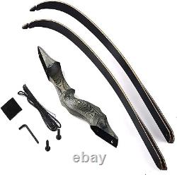 60 Takedown Recurve Bow 25-50lbs Wooden Riser Archery Target Shoot Hunting Bow