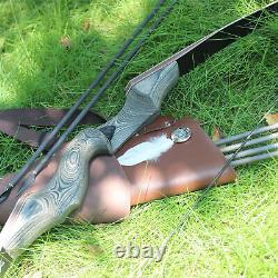 60 Takedown Recurve Bow 25-50lbs Wooden Riser Archery Target Shoot Hunting Bow