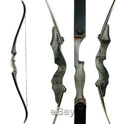 60'' Takedown Recurve Bow Archery Arrows Set 25-50lb Hunting Target Right Hand