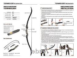 60 Wooden Riser Archery Recurve Bow Right / Left Hand Hunting Target 25-50lbs