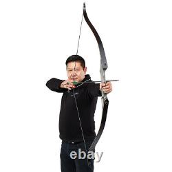 60 in Archery Takedown Recurve Bow 25-50lbs Wooden Riser & Arrow & Bag Hunting