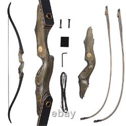 60 in Archery Wooden Takedown Recurve Bow +Arrows + Finger guard Hunting Target