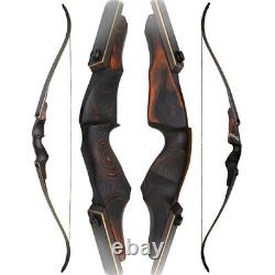 60in Recurve Bow Wooden 25-60lbs Archery Takedown American Bow Hunting Shooting