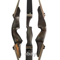 60in Recurve Bow Wooden 25-60lbs Archery Takedown American Bow Hunting Shooting