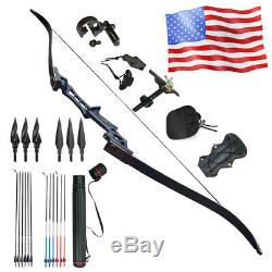 60lbs Archery Recurve Bows Arrows Takedown Hunting Set Right Handed Adult