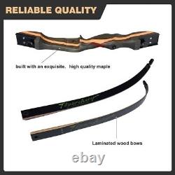 62 20-50lb Archery Wooden Riser Recurve Bow and Arrow Set for Hunting & Target