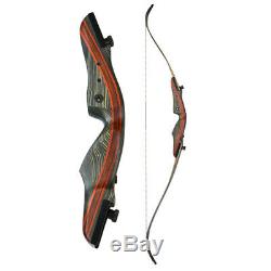 62 Archery Recurve Bow Arrows Set Takedown Wooden Longbow Hunting 20-50lbs
