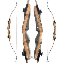 62'' Archery Recurve Bow Takedown 30-50lbs Wooden Riser Target Hunting Shooting