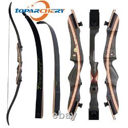 62 Archery Takedown Recurve Bow Longbow Wooden Riser Arrows Set Target Hunting