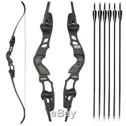 62 Inch Archery Takedown Recurve Bow ILF Right Hand With Hunting Carbon Arrows