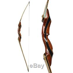 62 Longbow 25-55lbs Wooden Bow Traditional Recurve Bow Takedown Archery Hunting