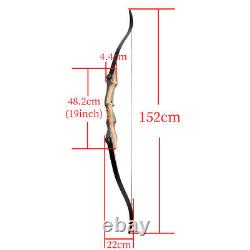 62 Wooden Recurve Bow 30-50lbs Takedown Bamboo Core Limbs Archery American Hunt
