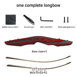 64 Archery Longbow Takedown Recurve Bow Wooden 25-50lbs American Hunting Bow