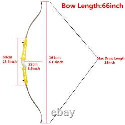 66 68 70 Recurve Bow Arrow Kit Takedown 14-40lb Archery Target Hunting Shoot