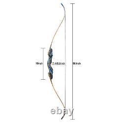 Archery 35-45lb Takedown Recurve Bow Wooden bow Hunter Adult Black Hunting Shot