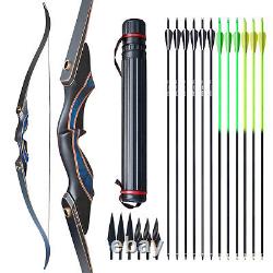 Archery 35-45lb Takedown Recurve Bow Wooden bow Hunter Adult Black Hunting Shot