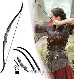 Archery 50lb Takedown Recurve Bow Wooden bow Hunter Adult Black Hunting Shoting