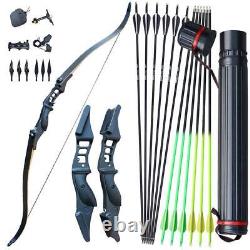 Archery 52 Takedown 40lbs Recurve Bow Kit Carbon Arrows Adult Hunting Shot RH