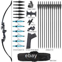 Archery 53 Takedown Recurve Bow and Arrow Set Right Hand for Hunting Target