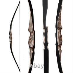 Archery 54 Traditional Bow Set Hunting One-Piece Wooden Longbow Laminated Limbs