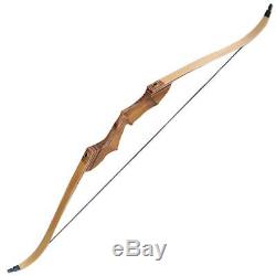 Archery 55lb 60 Takedown Recurve Wood Bow Mongolian Hunting Long Bow Right Hand