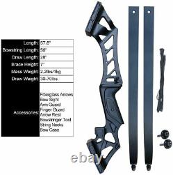Archery 57 Takedown Recurve Bow Kit Longbow Right Hand Hunting Arrow Target