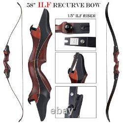 Archery 58 ILF Recurve Bow 15 Wooden ILF Riser Hunting Target Practice 20-50lb