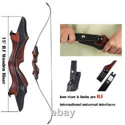 Archery 58 Takedown ILF Recurve Bow Wooden Riser for RH Hunting Target 20-50lbs