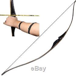 Archery 60'' Hunting Recurve Bow Wooden Riser Right Hand Longbow Shooting Target