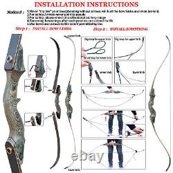 Archery 60 Takedown Recurve Bow & 12x Arrow Hunting set WOOD RISER Bow 25-50lbs