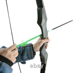 Archery 60 Takedown Recurve Bow & 12x Arrow Hunting set WOOD RISER Bow 25-50lbs