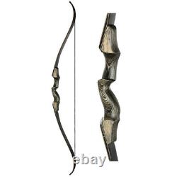 Archery 60 Takedown Recurve Bow & 12x Arrow Hunting set WOOD RISER Bow 25-50lbs