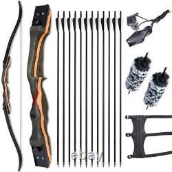Archery 62 Takedown Recurve Bow and Arrow Set for Adult & Youth Wooden Longbow